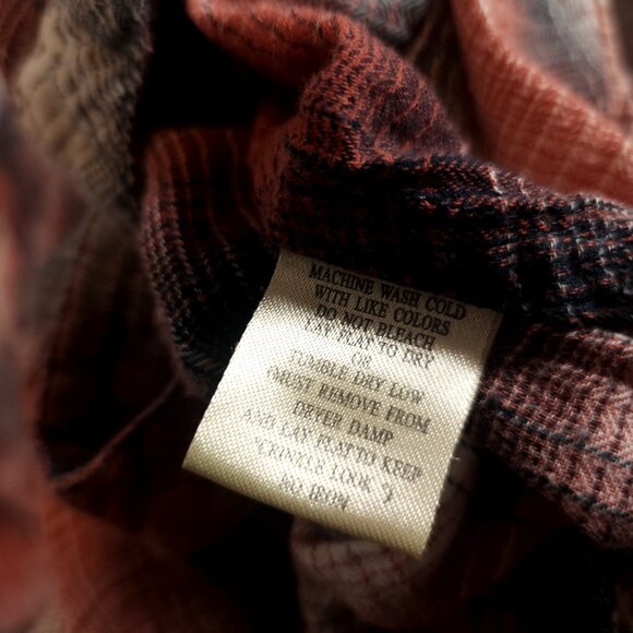 Dylan True Grit Snap Shirt Womens Medium Long Sleeve Plaid Pockets FLAWS - Picture 7 of 9